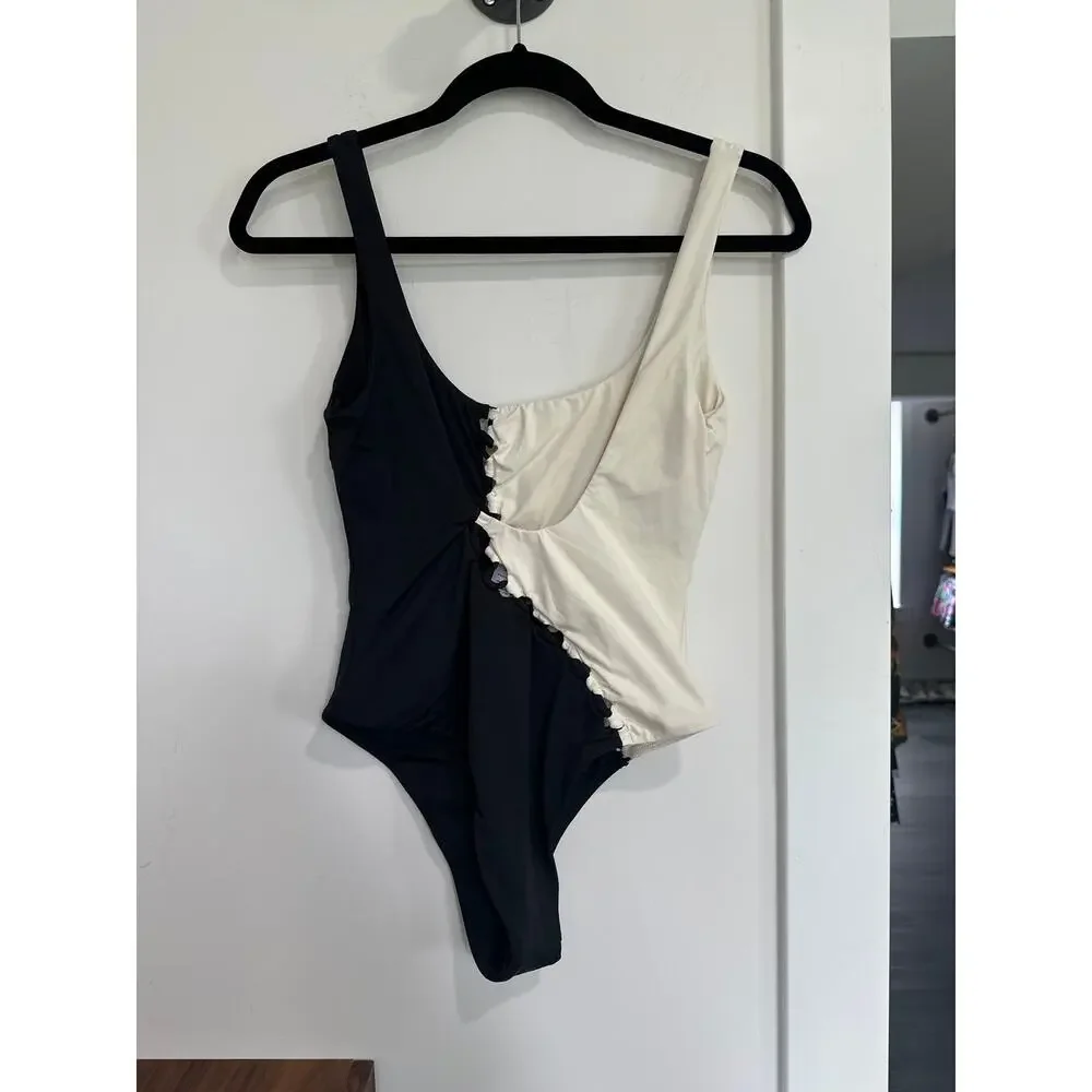 L*Space Solstice Bitsy Cutout Colorblocl One Piece Bathing Suit Size M - Picture 4 of 5